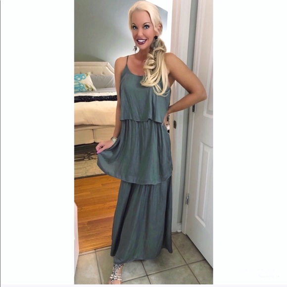 ❤️LAST 1! Ash Olive Adjustable Tiered Cami Dress! - Picture 6 of 7